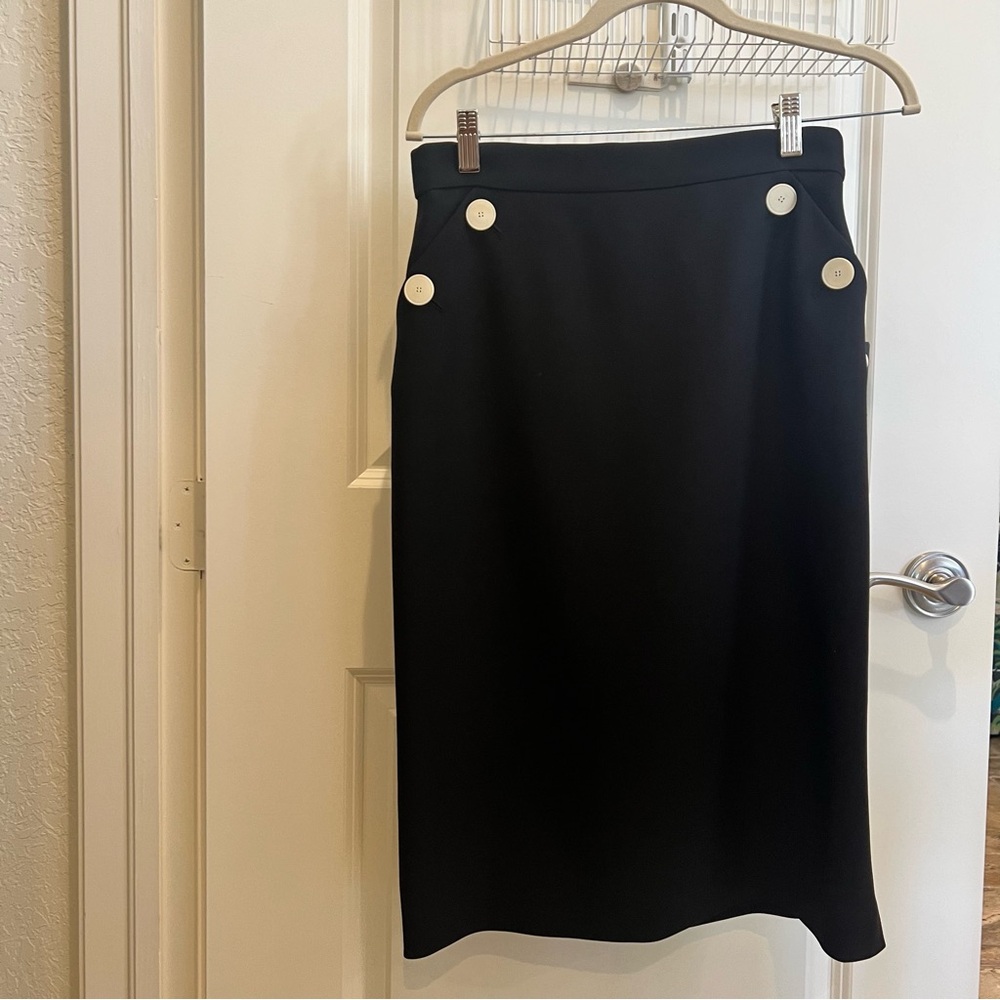 Elegant Black Skirt with Button Accents